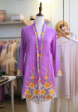 NORA LONG KEBAYA BUTTON IN PURPLE CORAL