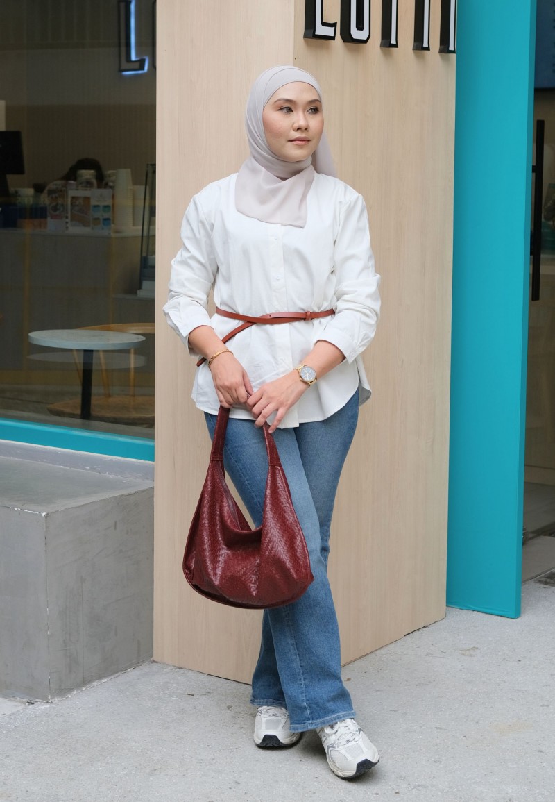 ALLY BUTTON BLOUSE IN CLOUD WHITE