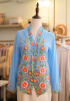 HANA KEBAYA BUTTON  TOP IN BLUE LEMON