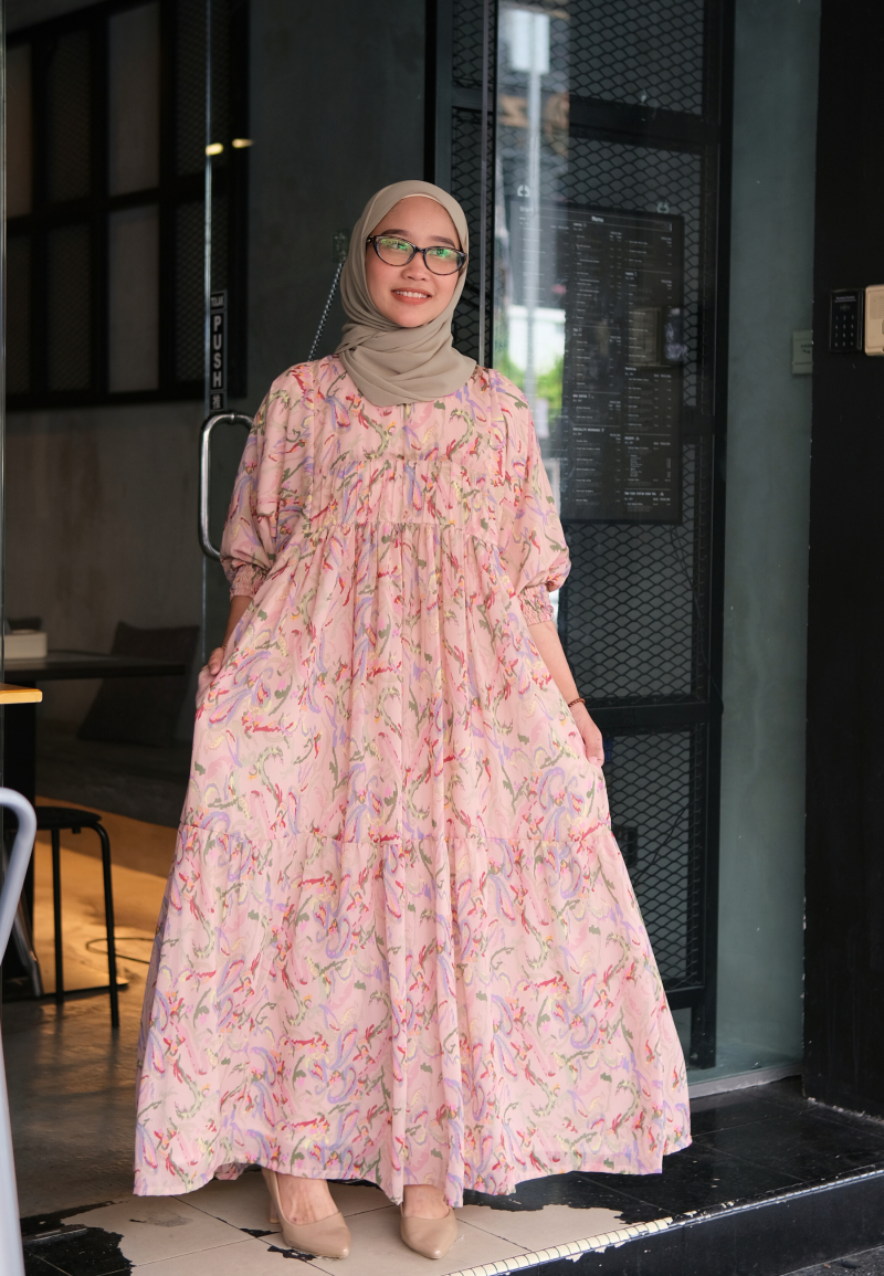 DOVE LONG DRESS IN CORAL COVE