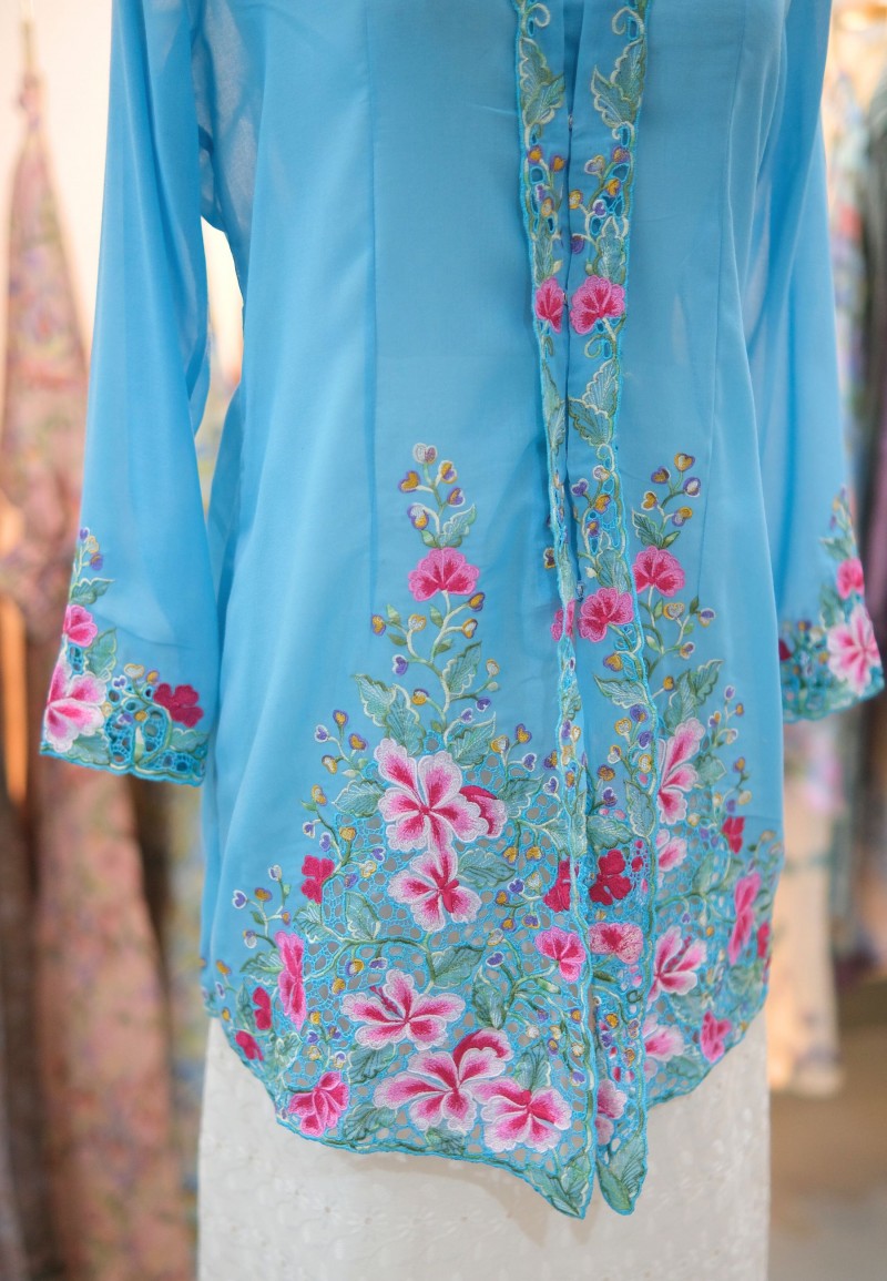 NORA LONG KEBAYA TOP 2.0 IN OCEAN