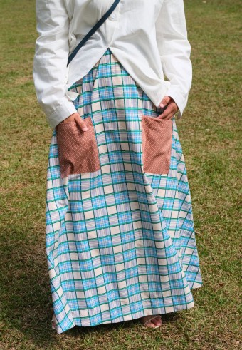 VERA SKIRT IN BLUE CHECKERED