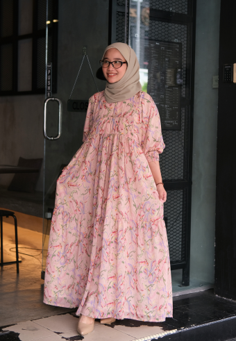 DOVE LONG DRESS IN CORAL COVE