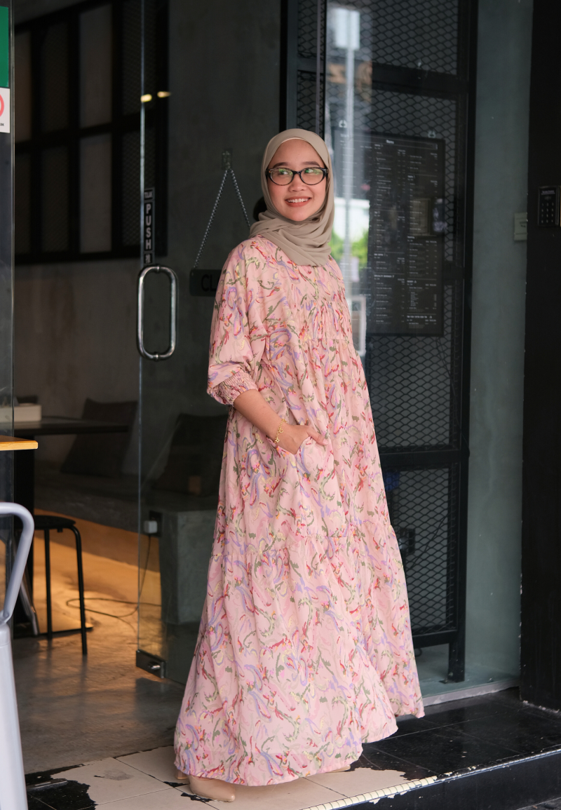 DOVE LONG DRESS IN CORAL COVE