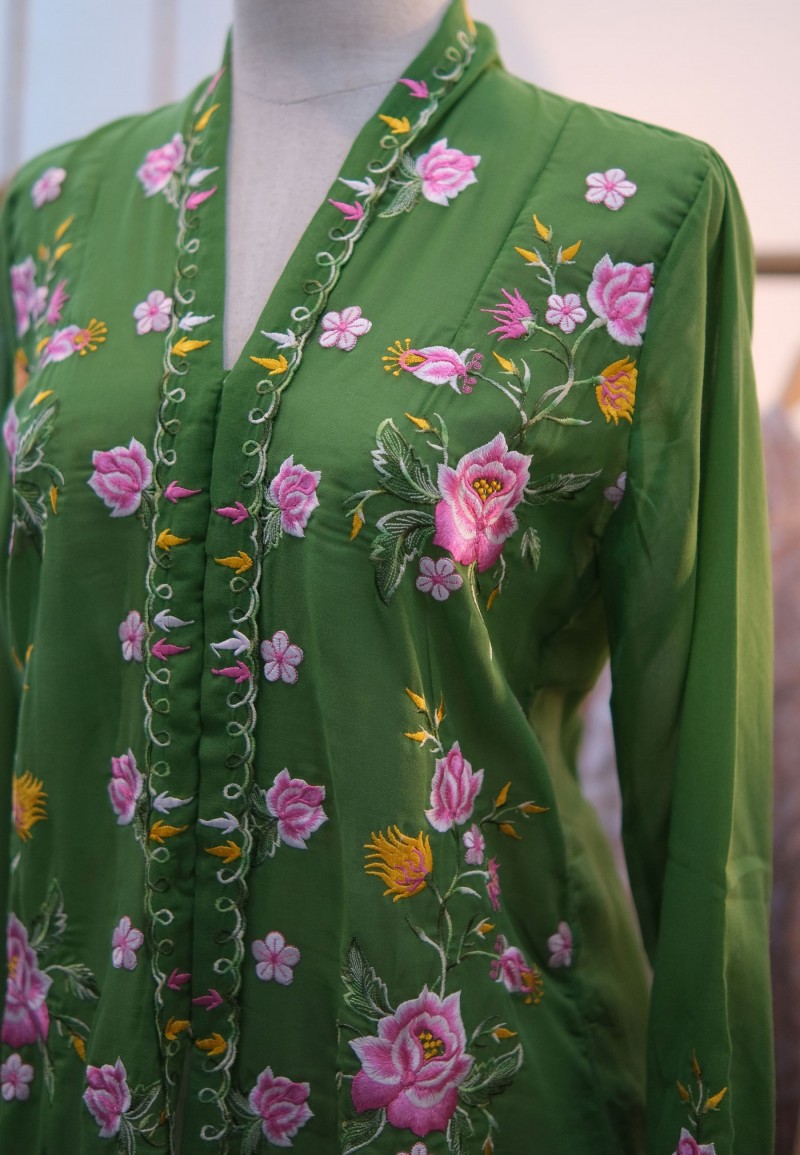HANA KEBAYA BUTTON  TOP 2.0 GREEN SPRING