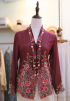 NINA KEBAYA BUTTON TOP 5.0 IN SANGRIA