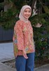 JOYCE BLOUSE BATIK IN ORANGE MANDARIN