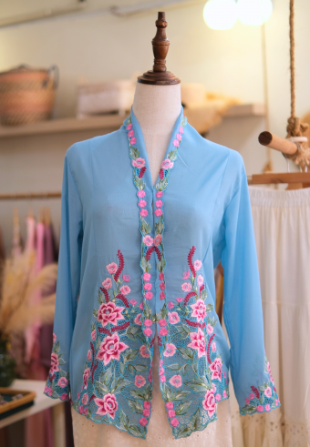 LEIA KEBAYA TOP 6.0 SKYE  BLUE