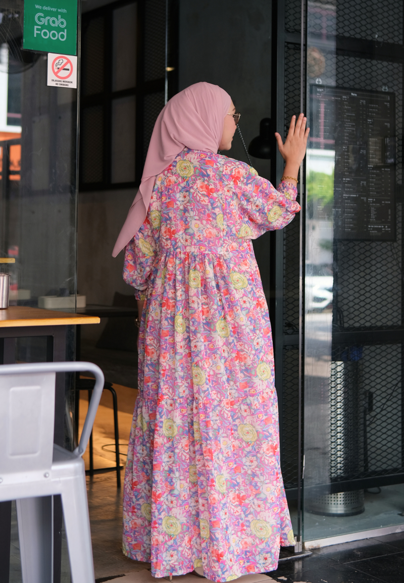 DOVE LONG DRESS IN BRINK OF PINK