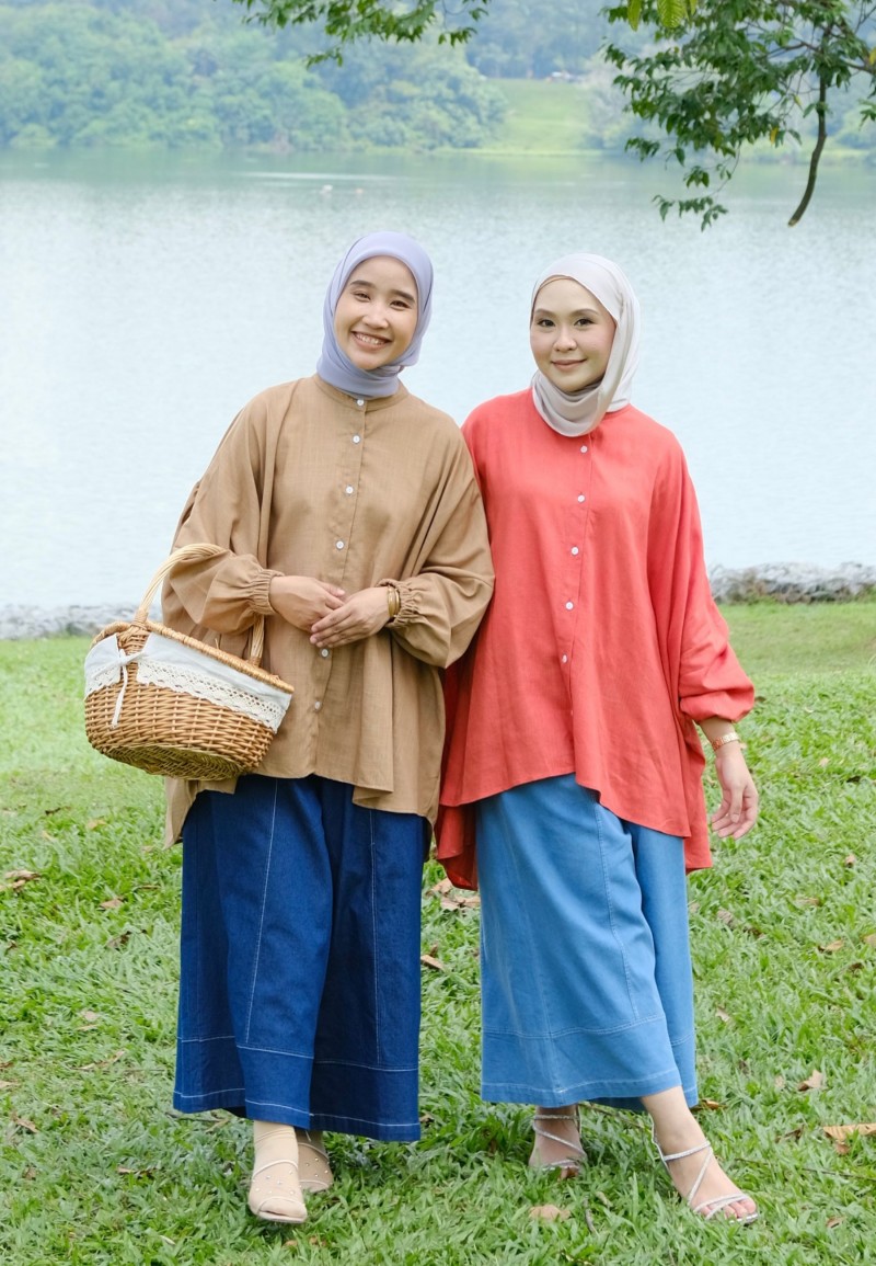 LETITIA BLOUSE IN BRICK ORANGE