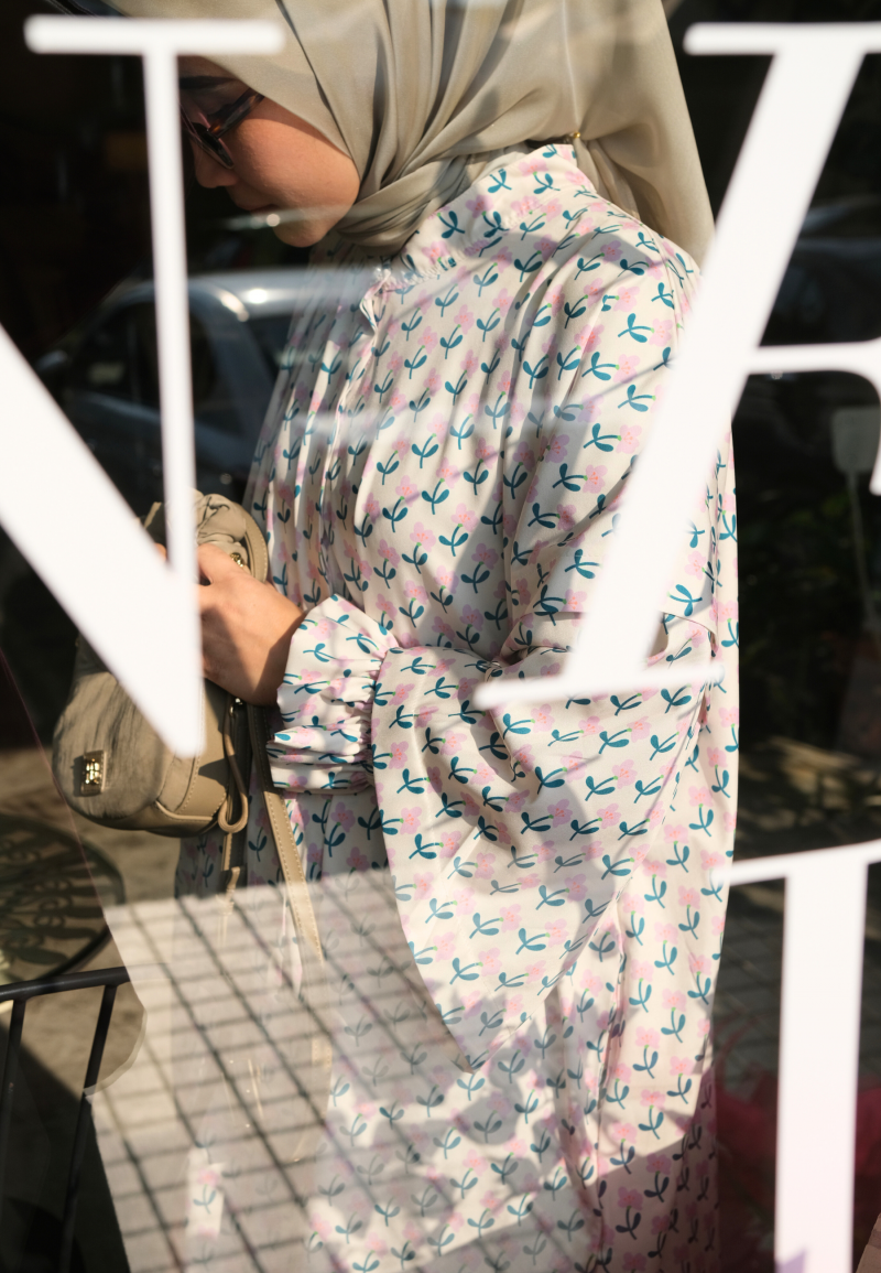 TERRA LONG DRESS IN IVORY TANGERINE