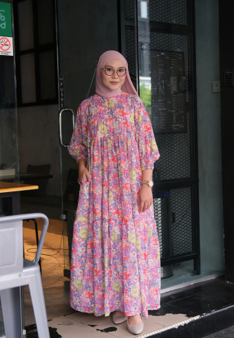 DOVE LONG DRESS IN BRINK OF PINK