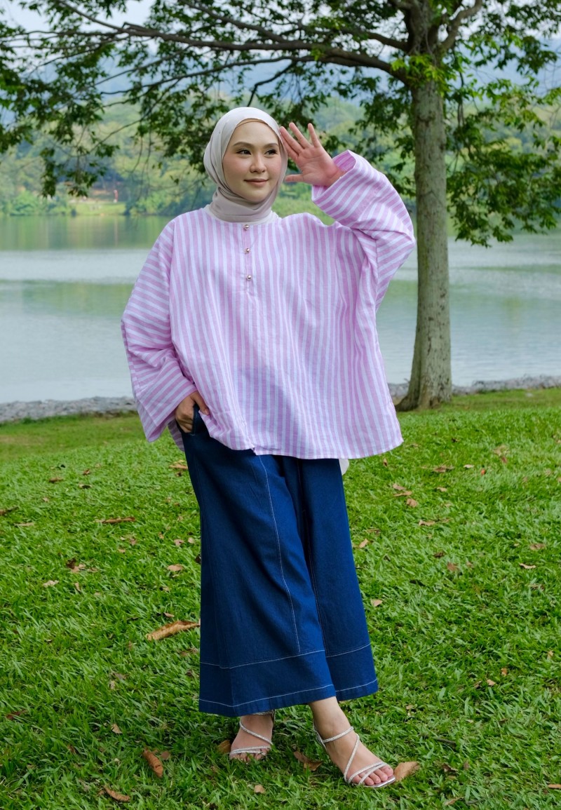 JOYCE BLOUSE IN PINK STRIPE