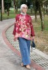 JOYCE BLOUSE BATIK 2.0 IN RED MAROON