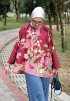 JOYCE BLOUSE BATIK 2.0 IN RED MAROON