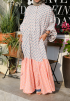 TERRA LONG DRESS IN IVORY TANGERINE