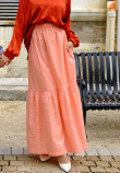 LULU STRIPE SKIRT IN CARROT