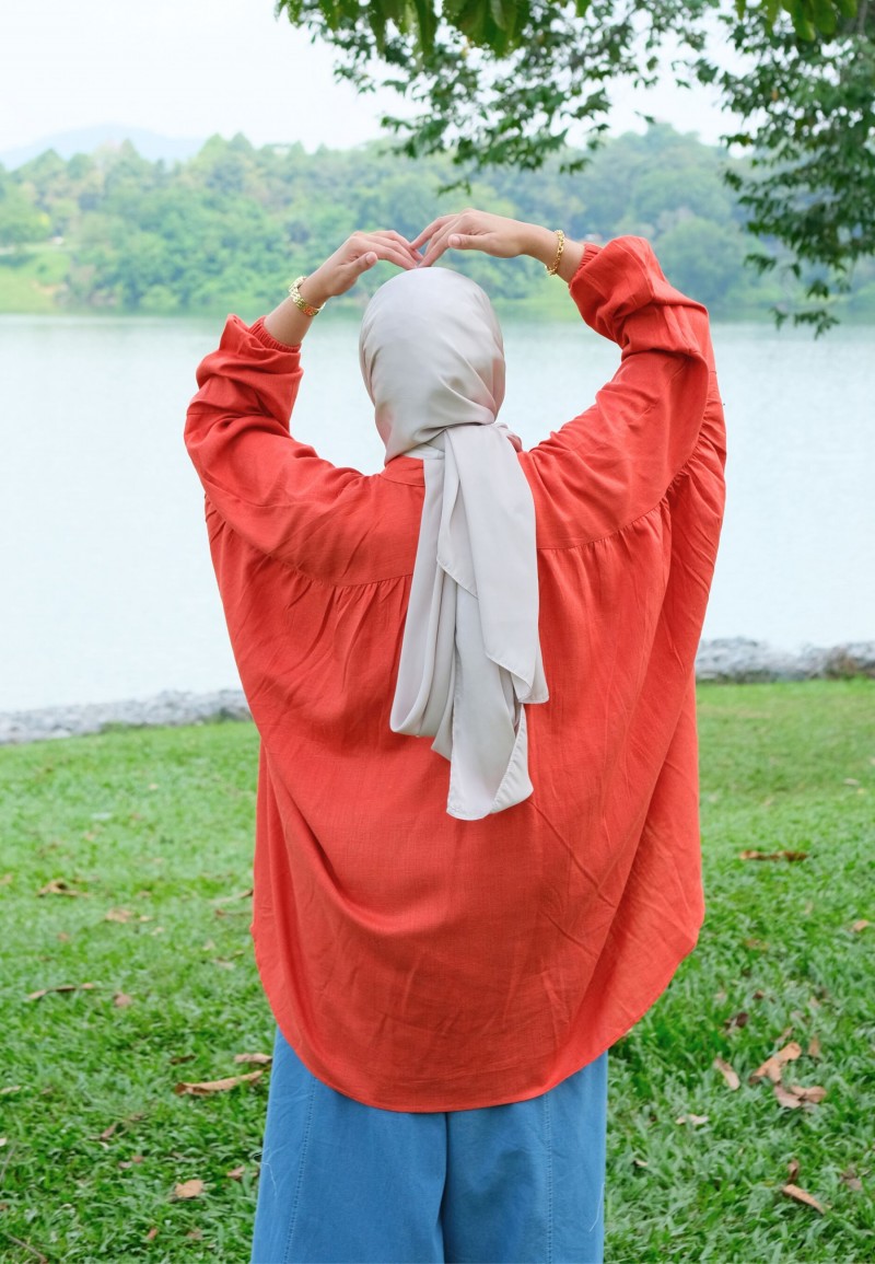 LETITIA BLOUSE IN BRICK ORANGE