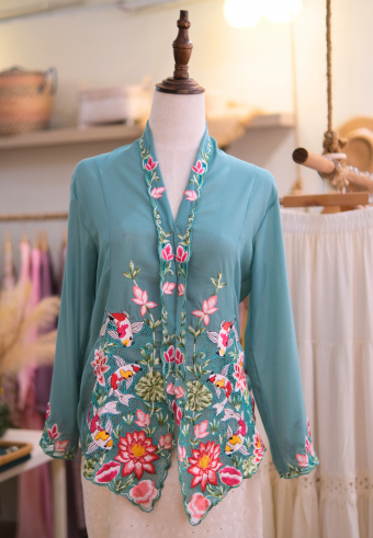 LEIA KEBAYA TOP 6.0 TEAL KAI