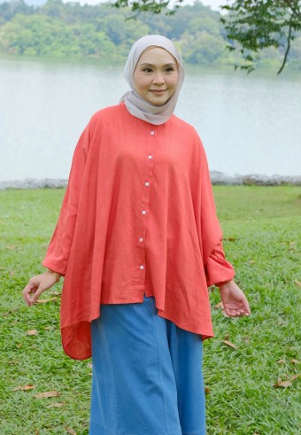 LETITIA BLOUSE IN BRICK ORANGE