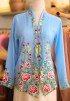 NINA KEBAYA BUTTON TOP IN JORDY BLUE