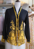 LEIA KEBAYA TOP IN BLACK GOLD