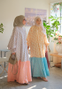TERRA LONG DRESS IN IVORY TANGERINE