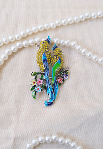 BROOCH IN TWIN BIRD