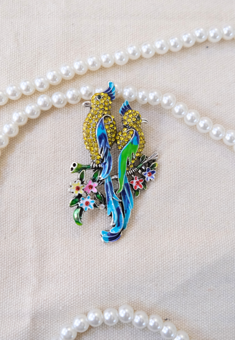 BROOCH IN TWIN BIRD