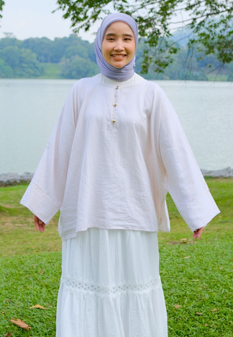 JOYCE BLOUSE IN BROWN CHEKERED