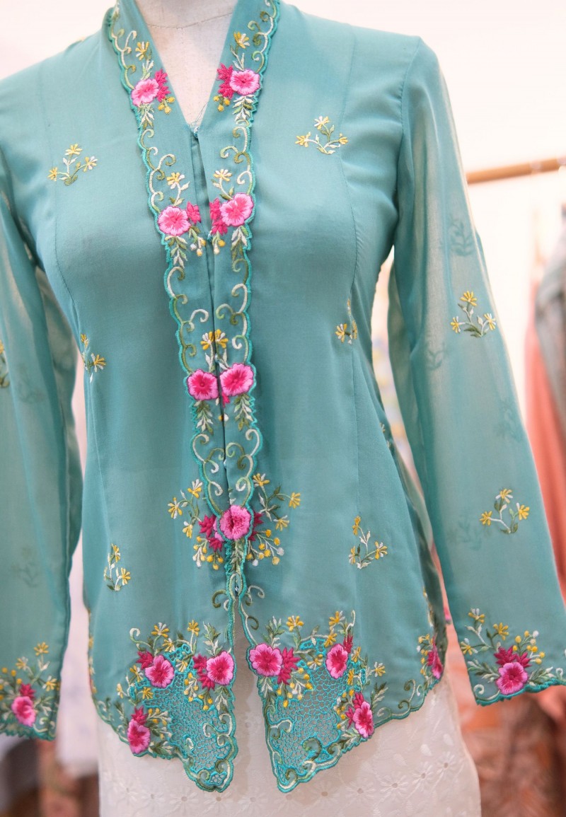 HANA KEBAYA BUTTON TOP 3.0 IN AQUA
