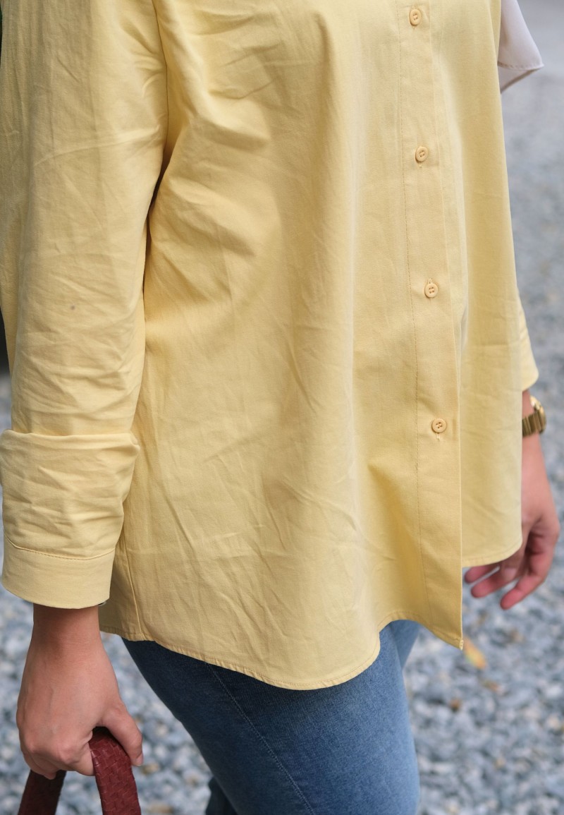 ALLY BUTTON BLOUSE IN BUTTER YELLOW