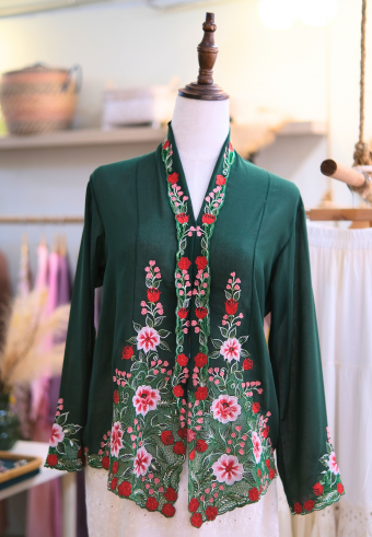 LEIA KEBAYA TOP 6.0 HUNTER GREEN