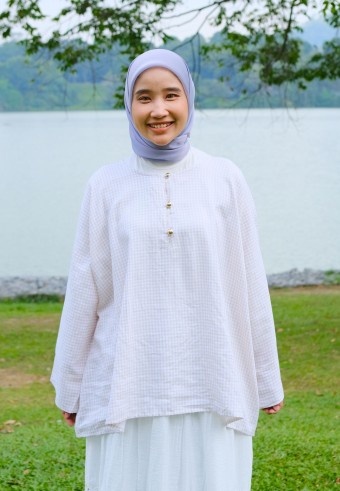 JOYCE BLOUSE IN BROWN CHEKERED