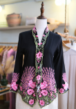 UNA KEBAYA TOP IN INK CARNATION