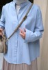 ALLY BUTTON BLOUSE IN SUMMER SKY