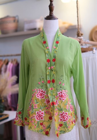 LEIA KEBAYA TOP 7.0 GREEN SPLASH