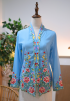 NINA KEBAYA BUTTON TOP 9.0 IN ICY BLUE