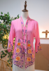 LEIA KEBAYA TOP 9.0 IN  FLAMINGO