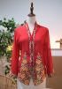 LEIA KEBAYA TOP 9.0 IN CARMINE