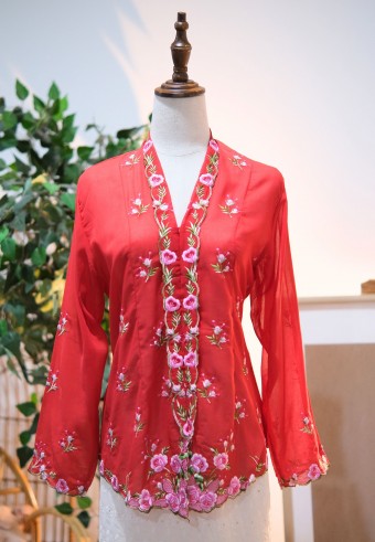 HANA KEBAYA BUTTON  TOP 2.0 FIERY RED