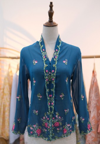 HANA KEBAYA BUTTON TOP 3.0 IN DARK TEAL