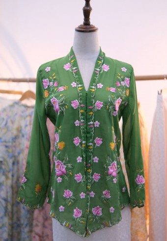 HANA KEBAYA BUTTON  TOP 2.0 GREEN SPRING
