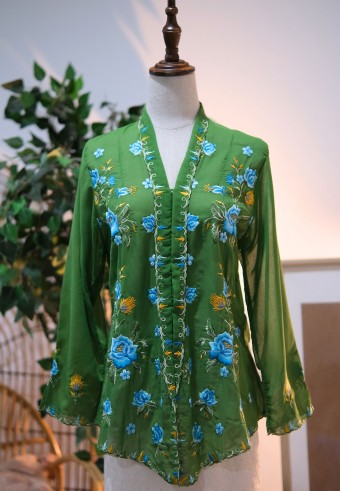 HANA KEBAYA BUTTON  TOP 2.0 MAY GREEN