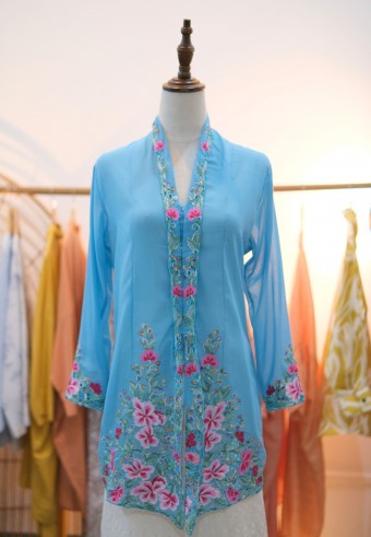 NORA LONG KEBAYA TOP 2.0 IN OCEAN