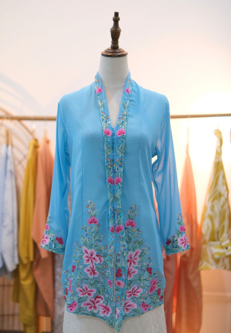 NORA LONG KEBAYA TOP 2.0 IN OCEAN