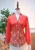NINA KEBAYA BUTTON TOP 10.0 IN RED MAPLE