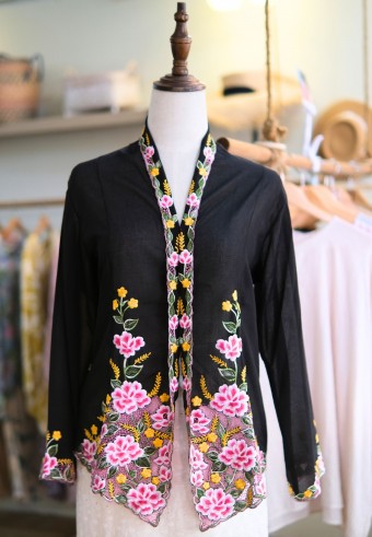 LEIA KEBAYA TOP 8.0 BLACK BEAN