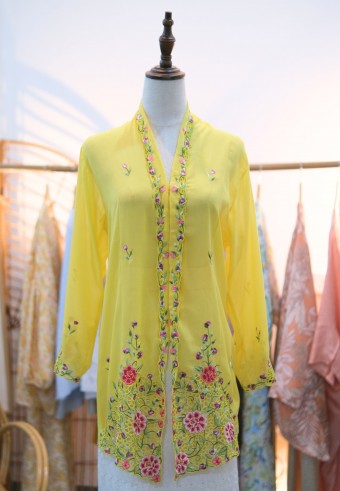 NORA LONG KEBAYA TOP 2.0 IN SUNFLOWER