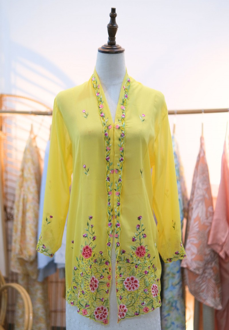 NORA LONG KEBAYA TOP 2.0 IN SUNFLOWER